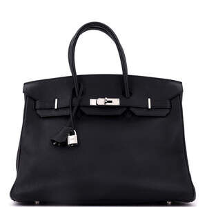 Hermes Birkin 35 Black Clemence with Palladium Hardware